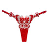 Butterfly Lace Thong for Women Low Waist G-String Transparent Mesh Panties Sexy Embroidered Briefs Adjustable Waist Culotte Femm