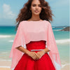 Women's Ladies Wedding Capes Chiffon Jacket Wraps Shrug Bridal Bolero Long Shawl and Wraps Evening Wedding Cover Up