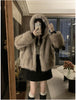 Double Sided Winter Coat Women Clothing Imitation Mink Fur Fur Hooded Cotton Jacket Female Warm Plush Cotton-padded Outerwea