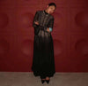 Lace Dress Women's Round Neck Hollow Out Slim Long Sleeve Retractoin Waist Big Swing Dresses 7AB8070