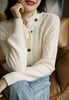 100% pure cashmere cardigan women's winter coat thickened loose knit sweater coat