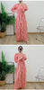 Ruffles Pleated Dress Women Round Neck Flare Sleeves Solid Maxi Belt Dresses Party Spring 2AA1502