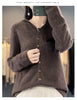 100% Merino Wool Sweater Cardigan Women Korean Coat Solid Color Top Spring/Autumn/Winter Women Hooded Cardigan