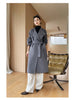 Dual Purpose Collar Wool Coat Horn Button Women 100% Wool Overcoat Double-Layers Autumn Winter Long Jacket Thick Trench Coat #23