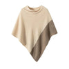 Asymmetric Knit Poncho Women Patchword Cape Top Female Soft Knitwear Spring Autumn Elegant Outfit