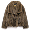 Women's Fur Coat Brown Artificial Fur Coat Women Winter Coats Fluffy Cropped Outerwears Hair Coat Warmth Plush Jackets