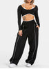 Sport Trousers Women Loose Casual Wide-leg Trousers with Pockets Gym High Waist Fitness Running Yoga Pants