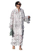 Women's White Hollow Out Three-dimensional Flower Dresses Elegant Loose Long Sleeve Pullover Long Dress Socialite Vestidos