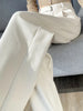 Brown Woolen Suit Pants for Women in Autumn and Winter Narrow Version Straight Wide-leg Pants with Drape