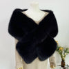 Elegant Faux Fox Fur Shawl Women Scarf Collar Winter Warm Cape Wedding Solid Pashmina Plush Wrap