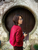 Pirce WineRed Tweed Coats Female Autumn Winter Temperament Short Jacket Korean All-Match O-Neck Outerwear