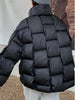 Winter Women Parkas Warm Down Cotton Coats Bubble Jacket Thick Knitted Loose Puffer Coat Stand Collar Female Outwear