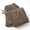 Women Fleece Lined Trousers Fall Winter Wearable Worn Resistant Cuffed Pants Loose High Waist Long Warm Casual Trousers