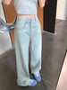 Women Blue Baggy Plaid Jeans Vintage Y2k Cowboy Pants Harajuku Aesthetic Denim Trousers Trashy Japanese 2000s Style Clothes