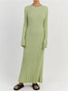 Lace-Up Female Knit Maxi Dress Autumn High Waist Patchwork Long Sleeve Loose Solid Dress Bandage Knitwear Dress