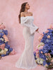 Autumn Long Sleeve Off The Shoulder Bodycon Dress Mermaid Wedding Guest Party Dresses for Women White Dress