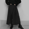 Korean Autumn Irregular False Two-piece Skirt Pants Women Wide-leg Pant Ladies Elastic Waist Straps Casual Pant Lady