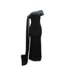 Street Women Diamonds Rhinestones Skew Collar Bodycon Maxi Long Dress Fall Vacation Evening Party Dresses Vestidos