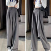 Female High Waisted Wide Leg Pants Spring Women Concise Suit Trousers Lady Chic Korean Designer Solid Color Slacks