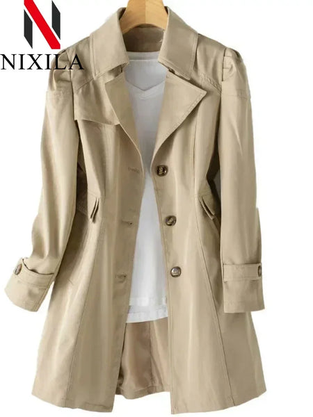 Spring Autumn Casual Windbreaker Version of The Long Windbreaker Top Korean Ladies Coats Jackets Women Trench Clothing