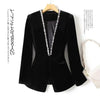 Gold velvet beaded Women Blazer Korean Autumn Long Sleeve Office Work Blazers Lady Jackets Coat Female Tops