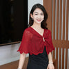 Short Outer Wear Multicolor Knitted Shawl Breathable Short Tulle Shawl Thin Coat Women