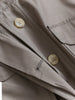 Solid-color Stand Neck Pocket Loose Mid-length Drawstring Waist Casual Trench Coats Women Long Sleeves Coats