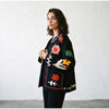 Chic Embroidery Pink Lace Up Woman Short Coat Casual Long Sleeves V Neck Jacket Autumn Lady Commuter Street Outerwear