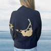 Women Shawl Collar Cardigan Long Sleeve V Neck Y2K Aesthetic Graphic Print Button Down Sweater Knitwear Coat Tops