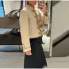 Napoleon Golden Short Jacket Women Vintage Stand Collar Long Sleeve Cropped Jackets Autumn Lady Outwear High Street