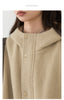Women's Woolen Coat Loose Solid British Hooded Jackets Drawstring Mid-length Ladies Windbreaker Autumn Winter