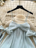 French Sweet Bow Camisole Mini Dress for Women Korean Version Pink Ruffle Edge Sexy A-line Dress T106