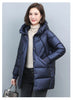 Hooded Cotton Coat Women's Mid-Length Winter Jackets Elegant Mother's Parkas Padded Jacket Thick Down Padded Jacket Vintage