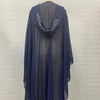 Middle East Africa Muslim Long Robe Vintage Diamond Bead Shoulder Cover Hooded Cloak Dress Bat Sleeve Women's Dress