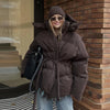 Casual Thicken Women's Jacket Waist Belt Full Sleeve Female Padded Coat Warm Winter Chic Loose Street Lady Outerwear