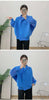 Spring Pleated Short Coat Women's Casual Style Loose Big Collar Single Breasted Elastic Outwear Jacket 2DB1992