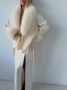 Women's Solid Color Lace Up Fur Collar Woolen Overcoat Bathrobe Style Long Loose Coat Advanced Atmosphere Autumn Winter Overwear