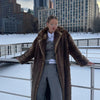 Vintage Solid Women Faux Fur Long Coat Full Sleeve Cardigan Warm Fluffy Plush Overcoat Winter Lady Street Outerwear