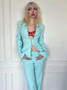 Solid Lapel Single Breasted Breasted Set Women Hollow Out Blazer Wrap Hip Mini Skirts Suit Lady Street Outfit