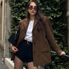 Women's Jacket Old money Jackets Brown Leather Suede Jacket Coat Vintage Demi-season Jacket Autumn Winter Outerwears