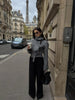 Grey Lace Up Short Woolen Coat Women Chic Solid Stand Collar Double Breasted Pocket Slim Jacket Lady Commute Street Wear