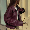 Autumn Winter Women's Moto Biker Zipper Long Sleeve Jacket Faux Leather Jacket Outerwears Causal Coats