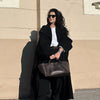 Women's Elegant Autumn Winter Overcoat Bat Sleeve Loose Solid Long Jacket Stand Collar Outwears Female Streetwears