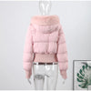 Faux Fur Hooded Cotton Jacket For Women Elegant Long Sleeve Zipper Coat Female Autumn Winter Warm Thicken Outerwear