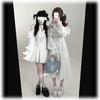 Original Japanese Lace Off-Shoulder Long Sleeve Dress Sweet Girl Kawaii Bowknot Women's Elegant Lolita Short Dresses