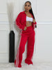 Active Women's Set Long Sleeve Striped Sweatshirt+Straight Pants Fall Street Two 2 Piece Sets Outfits Sportwear