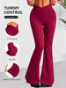 Womens Spring Autumn Flare Pants V Shaped Cross Waist Wide Leg Trousers Elegant Loose Women Long Sweatpants For Slim Figures