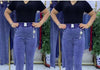 Middle-aged Women's Jeans Spring Fall Stretch Waist Denim Pants Large Size Loose Female Micro Flare Pants Winter Thick Warm Jean