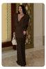White Swinging Collar Long Dress For Women Ruched High Waist Long Sleeves Slim Elegant Evening Party Gowns