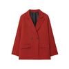 Women's Blazer Office Lady Long Sleeve Double-breasted Mid-length Casual Suit Coat Elegant Simple Stylish Outerwear